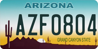 AZ license plate AZF0804
