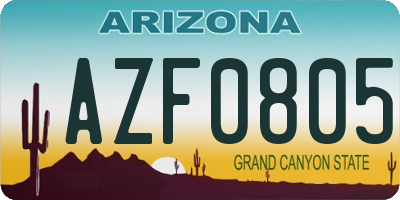 AZ license plate AZF0805