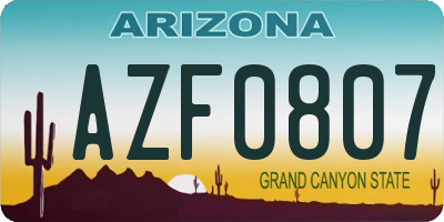 AZ license plate AZF0807