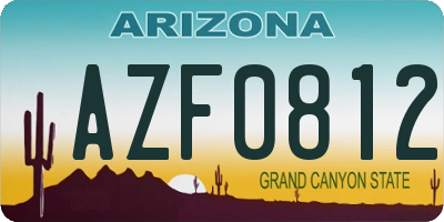 AZ license plate AZF0812