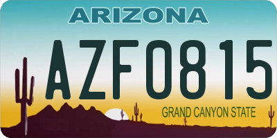 AZ license plate AZF0815