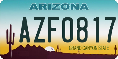 AZ license plate AZF0817