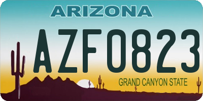AZ license plate AZF0823