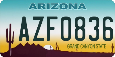 AZ license plate AZF0836
