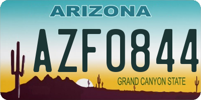 AZ license plate AZF0844