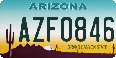 AZ license plate AZF0846