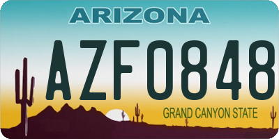 AZ license plate AZF0848