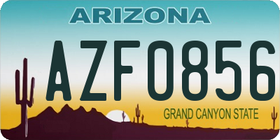 AZ license plate AZF0856