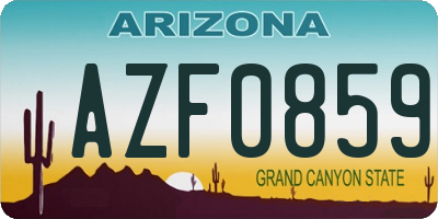 AZ license plate AZF0859