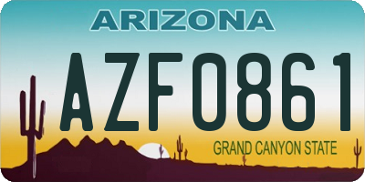 AZ license plate AZF0861