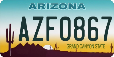 AZ license plate AZF0867