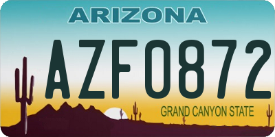 AZ license plate AZF0872