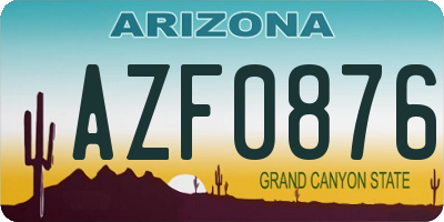 AZ license plate AZF0876