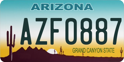 AZ license plate AZF0887