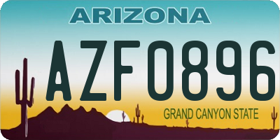 AZ license plate AZF0896