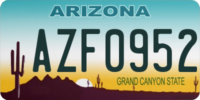 AZ license plate AZF0952