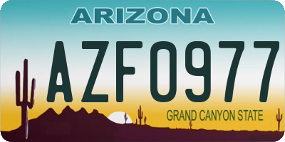 AZ license plate AZF0977