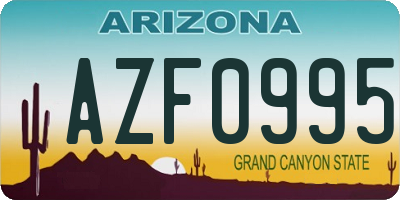 AZ license plate AZF0995