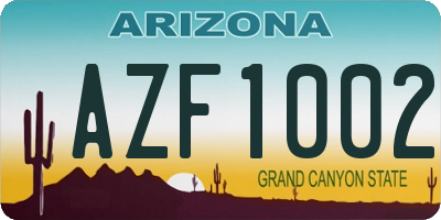 AZ license plate AZF1002