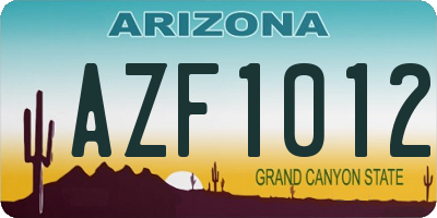 AZ license plate AZF1012