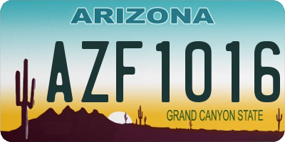 AZ license plate AZF1016