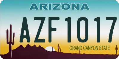 AZ license plate AZF1017