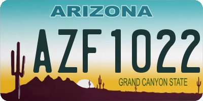 AZ license plate AZF1022