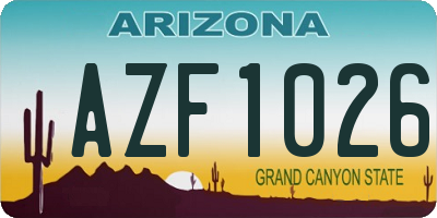 AZ license plate AZF1026