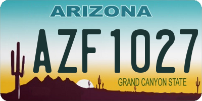 AZ license plate AZF1027