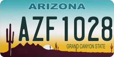 AZ license plate AZF1028