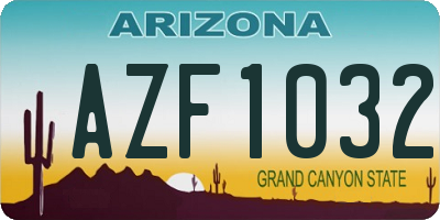 AZ license plate AZF1032
