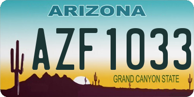 AZ license plate AZF1033