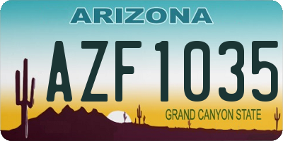 AZ license plate AZF1035