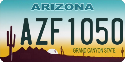 AZ license plate AZF1050