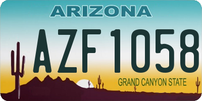 AZ license plate AZF1058