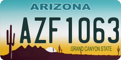 AZ license plate AZF1063