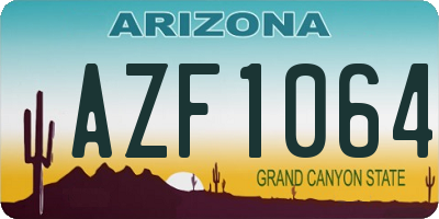 AZ license plate AZF1064