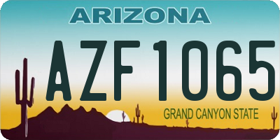 AZ license plate AZF1065