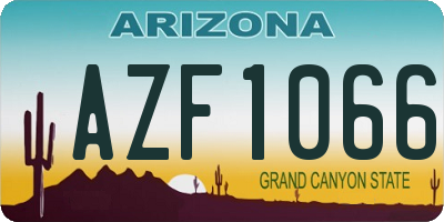 AZ license plate AZF1066