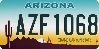 AZ license plate AZF1068