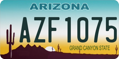AZ license plate AZF1075
