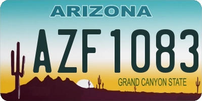 AZ license plate AZF1083