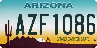 AZ license plate AZF1086