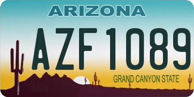 AZ license plate AZF1089