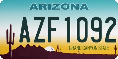 AZ license plate AZF1092