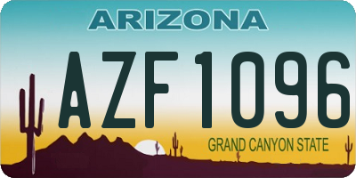 AZ license plate AZF1096