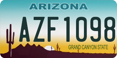 AZ license plate AZF1098