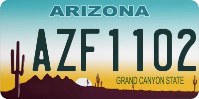 AZ license plate AZF1102