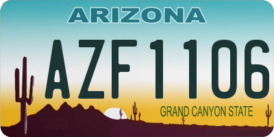AZ license plate AZF1106