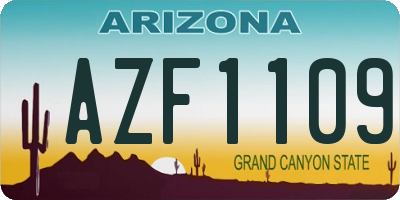 AZ license plate AZF1109